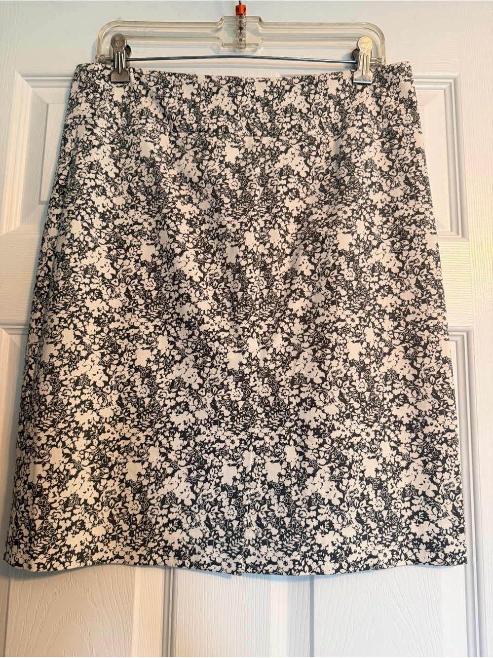 Margaret M Black and White Floral Mini Skirt